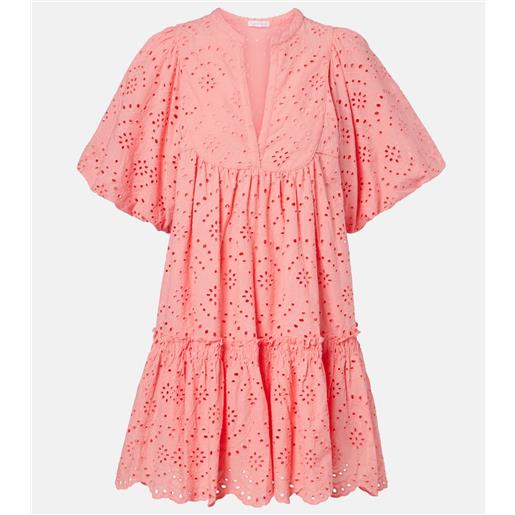 Poupette St Barth abito corto cruz in cotone sangallo