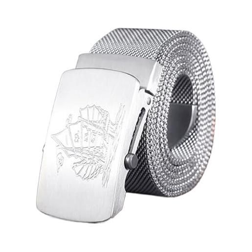 JSDQQG Cinture da Uomo Acciaio Inossidabile, Cintura da Metallo Regolabile Lusso Jeans con Fibbia con Motivo Lettera G V Z Personalità Moda Casual,A silver g,110CM/43.3