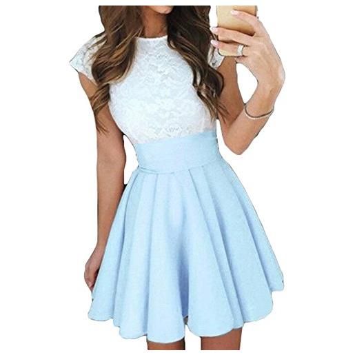 keephen abiti eleganti a maniche corte per donne eleganti con scollo a giro e scollo rotondo