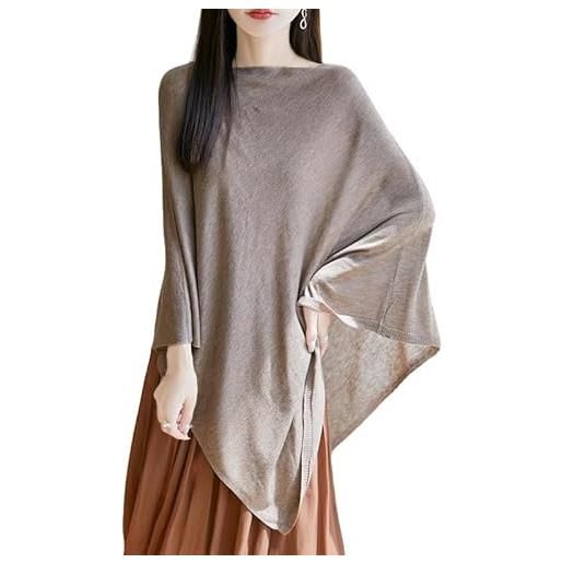 EXTREE Sciarpa da donna pashmina scialle avvolgente per vestirsi da sera coperta poncho aperto sul davanti, Beige Palace Horse, Medium