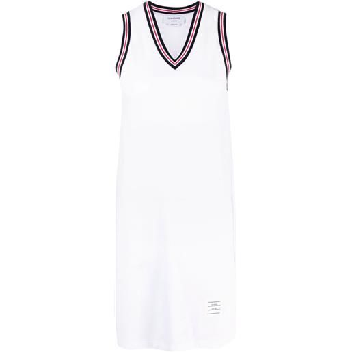 Thom Browne abito smanicato con scollo a v - bianco