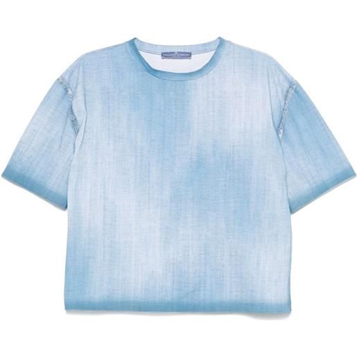Ermanno Scervino t-shirt con stampa denim - blu