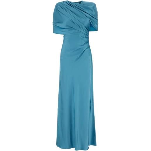 Stella McCartney abito lungo drappeggiato - blu