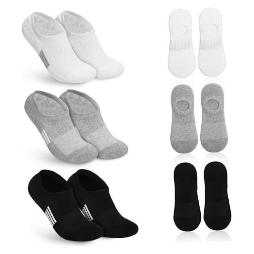 BESPORTBLE 6paia calzini invisibili da donna calzini corti da uomo stivaletto unisex alla caviglia in cotone per lavaggio facile e comfort tutto giorno