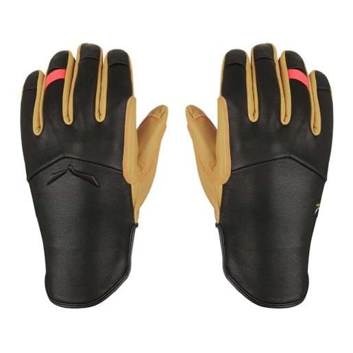 Salewa, ortles am w leather gloves, w, nero, 7/m