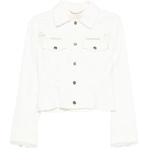 Ermanno Scervino giacca con dettagli in pizzo - bianco