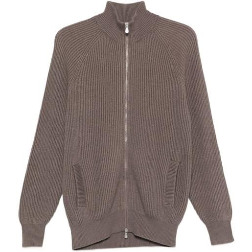 Brunello Cucinelli cardigan con zip - marrone