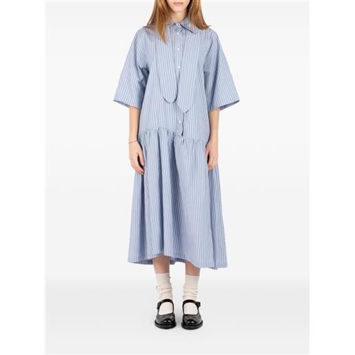 Société Anonyme abito midi a righe - blu