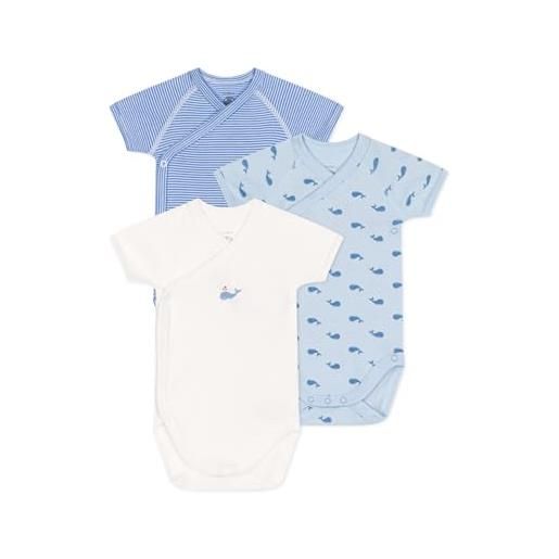 Petit Bateau a0ccz, body nascita a maniche corte unisex - bimbi 0-24, variante 1, 6 mesi (pacco da 3)