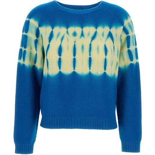 Suzusan maglione crop con fantasia tie dye - blu