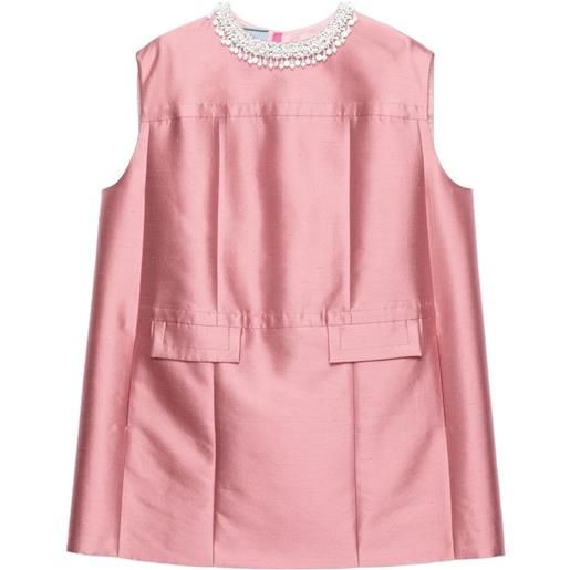 Prada abito corto con ricamo - rosa
