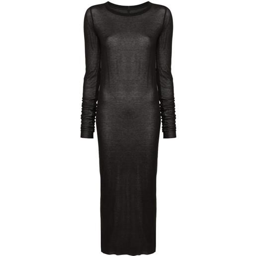 Rick Owens abito midi a coste - marrone