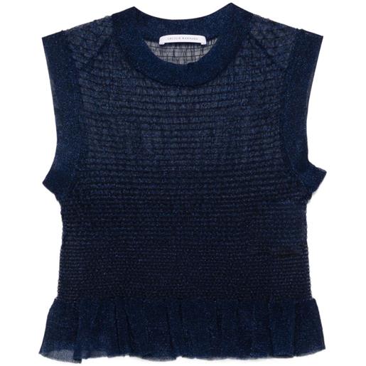 Cecilie Bahnsen top con ruches - blu