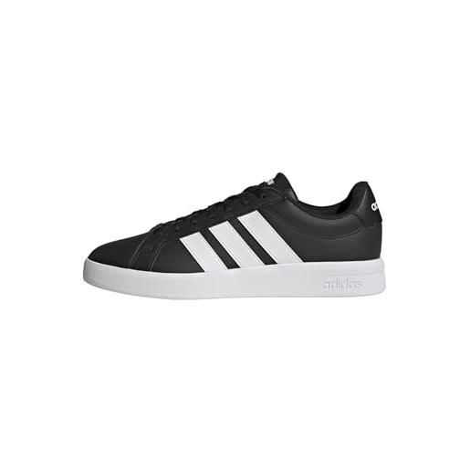 adidas uomo grand court base 3.0 shoes, ftwr white/core black/ftwr white, 45 1/3 eu