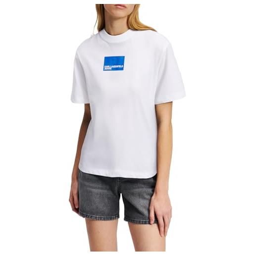 KARL LAGERFELD JEANS, donna, t-shirt con logo a maniche corte regolari, vestibilità regolare, nero, xs