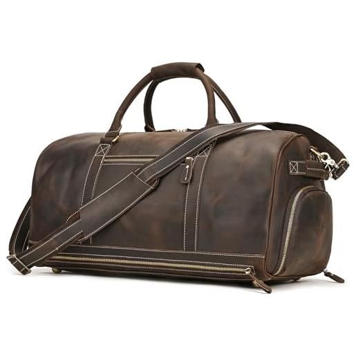 Borsa porta abiti in pelle - mogano