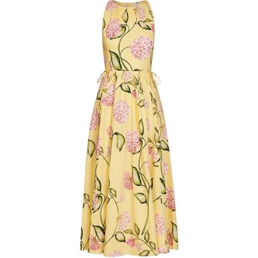 Oscar de la Renta abito midi plissettato - giallo