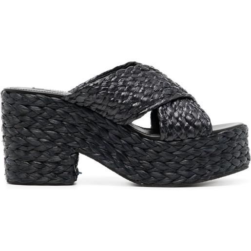 Sergio Rossi mules con plateau 8mm - nero