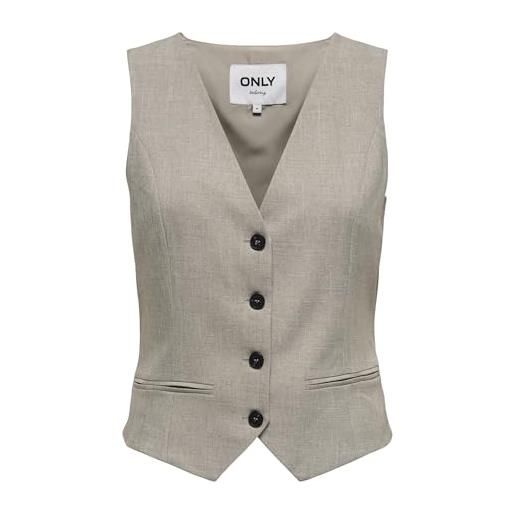 ONLY onllinda s/l mel fitted vest cc tlr gilet da donna, fungi/dettaglio: melange, 44