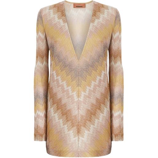 Missoni abito corto con scollo a v - toni neutri