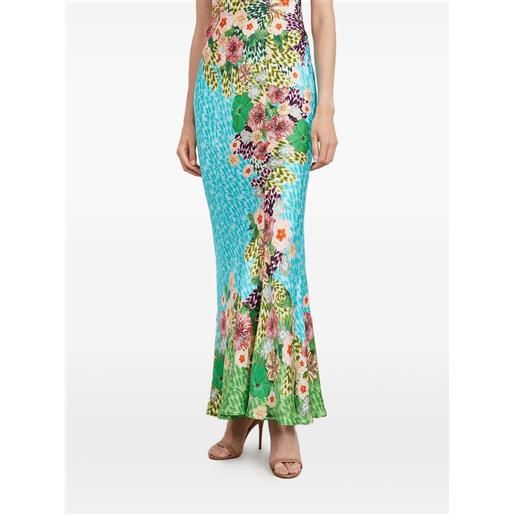 Saloni abito lungo renee a fiori - blu