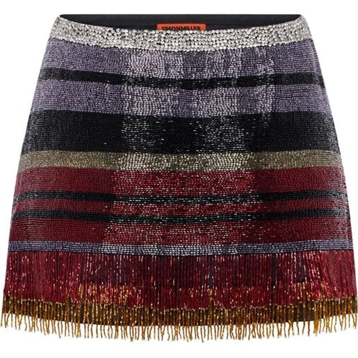 Simon Miller beaded striped mini skirt - rosso