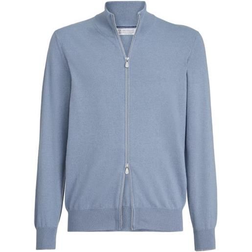 Brunello Cucinelli cardigan con zip - blu