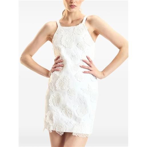 Cynthia Rowley floral-appliqué dress - bianco