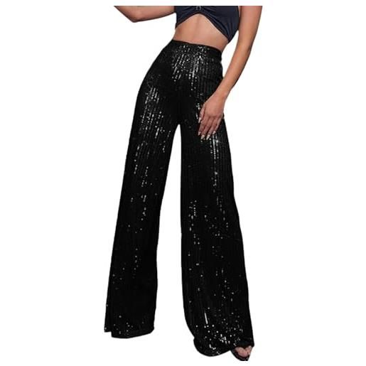 Generico elegante con paillettes pantalone paillettes donna leggins zampa pantaloni larghi gonna lunga vita alta pantaloncini brillantini giacca paiette gessato neri eleganti culotte lurex capodanno gonne