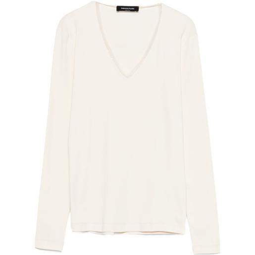Fabiana Filippi t-shirt con scollo a v - toni neutri