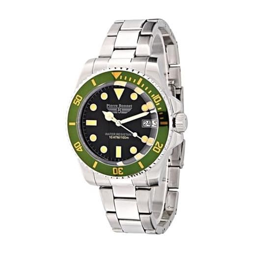 Orologio Subacqueo Uomo Acciaio Inox – 20 ATM – Quadrante Nero – Movimento Quarzo Miyota 2115 Con Data