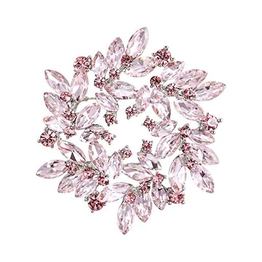 Spilla Natalizia Con Cristalli E Strass, Regalo Donna Uomo Per Albero O Festa