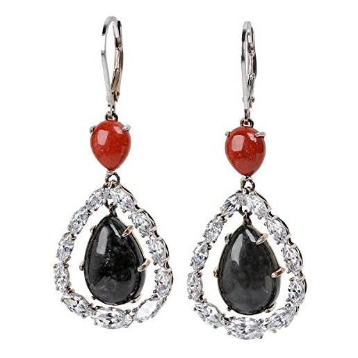 Orecchini A Goccia DKNY Oro E Nero Con Cristalli E Zirconia | Modello 60510263 In Ottone E Vetro