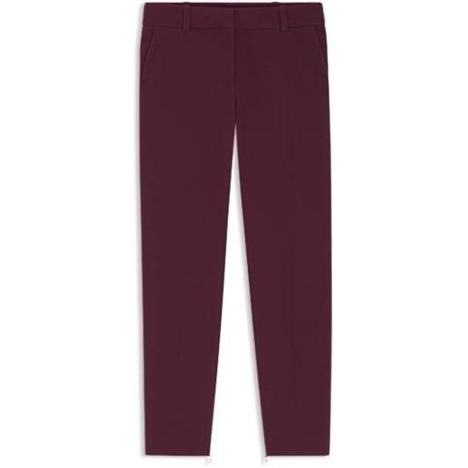 HUGO pantaloni slim fit con zip sugli orli, bordeaux
