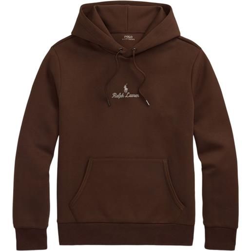 Polo Ralph Lauren felpa con cappuccio e logo - marrone