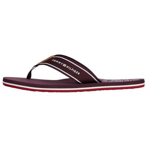 Tommy Hilfiger uomo infradito beach sandal fascetta ampia, blu (desert sky), 41