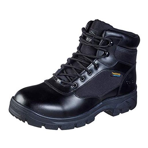 Skechers wascana benen, anfibi da lavoro uomo, black leather w textile, 41 eu