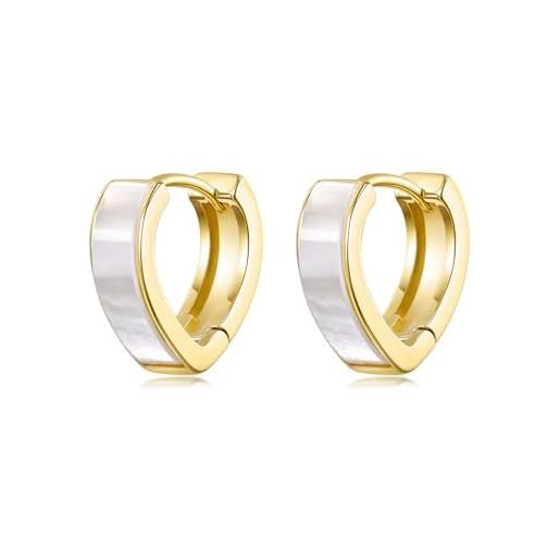 Orecchini A Goccia In Oro Con Madreperla Iridescente – Ipoallergenici In Argento 925 Placcato Oro, Piccoli E Versatili Per Ogni Occasione