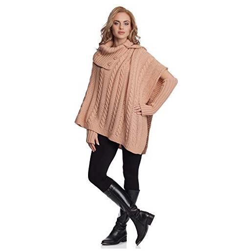 Merry Style poncho donna n4293 (albicocca, taglia unica)