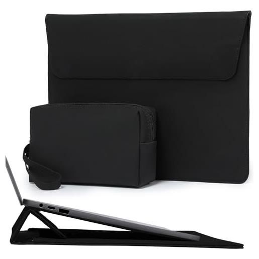 Be.ez LA Garde Borsa A Tracolla Per MacBook Pro 13, Leggera In Nylon Blu Con Interno Giallo