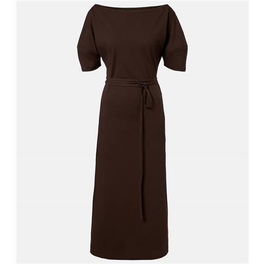 Lemaire abito midi in jersey di cotone e lino