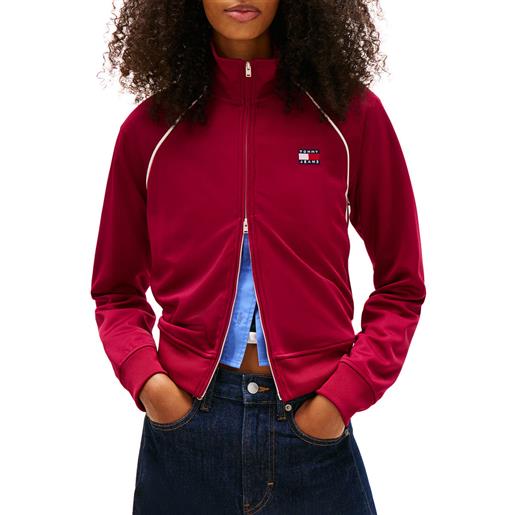 TOMMY JEANS felpa full zip badge track donna