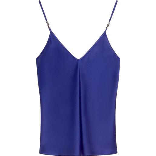 Max Mara Studio top smanicato in envers satin con dettaglio gioiello