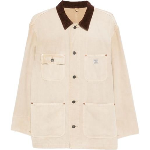 Denimist giacca con colletto a coste - toni neutri