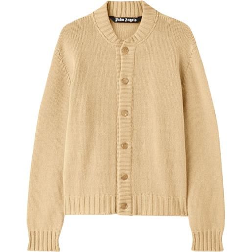 Palm Angels cardigan con logo curvo - toni neutri