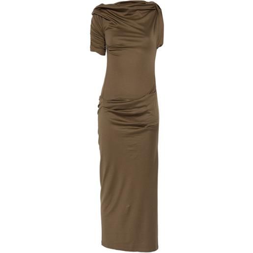 Jacquemus abito midi monospalla drappeggiato - verde