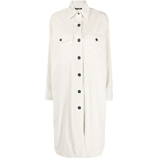 Moncler Grenoble giacca-camicia vanay a coste - toni neutri