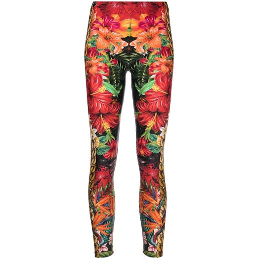 Philipp Plein leggings con stampa hawaii - rosso
