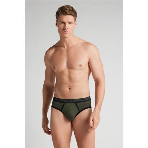 Intimissimi slip uomo in cotone superior con logo verde