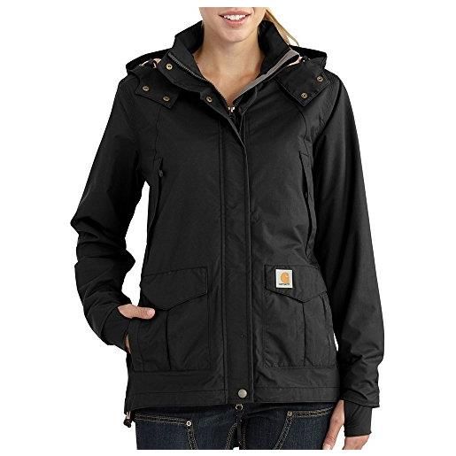 Carhartt giacca impermeabile pesante storm defender, giacca donna, nero, xs